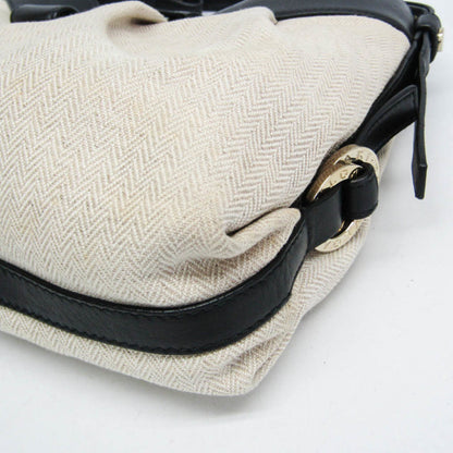 Bvlgari Chandra Canvas, Beige, Canvas, Shoulder Bag