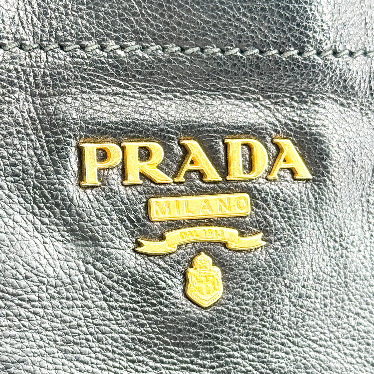 Prada Vitello Daino Leather, Black, Leather, Shoulder Bag