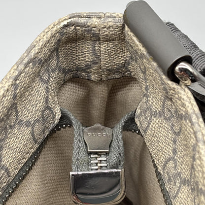 Gucci Front Zip Flat Messenger GG Coated Canvas, Beige, Canvas, Shoulder Bag