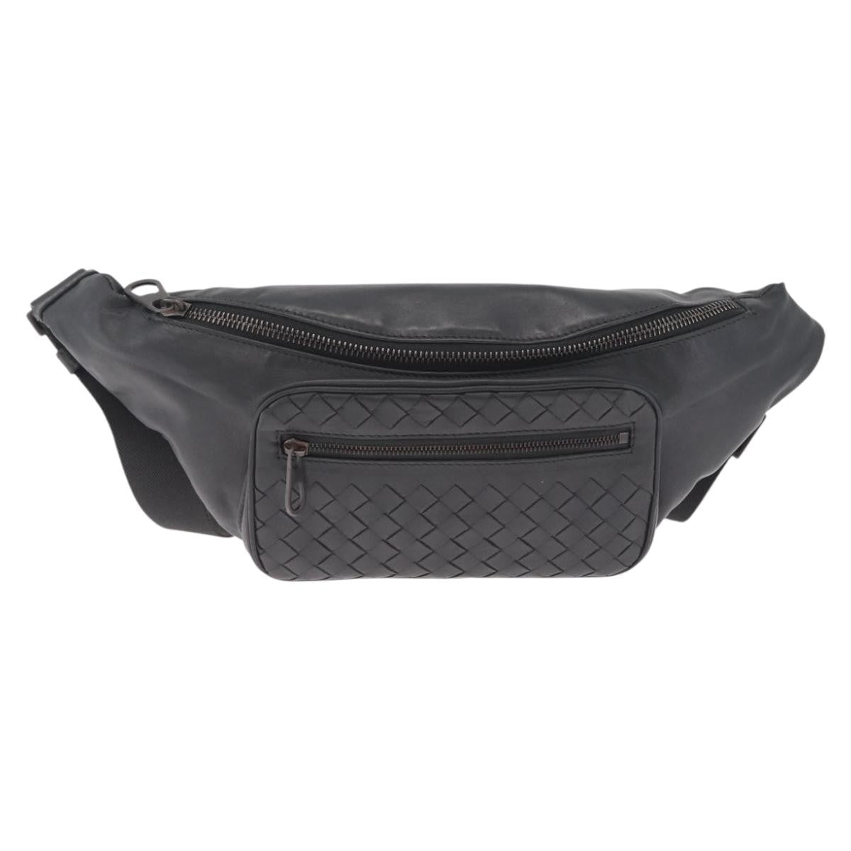 Bottega Veneta Light Waist Intrecciato Leather, Gray, Leather, Handbag