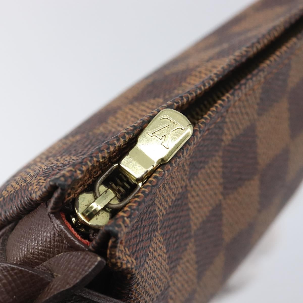 Louis Vuitton Trousse Make Up Damier, Brown, Canvas, Clutch