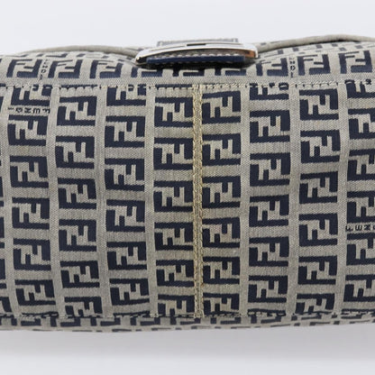Fendi Zucchino Canvas Mamma Baguette Canvas, Navy, Canvas, Shoulder Bag