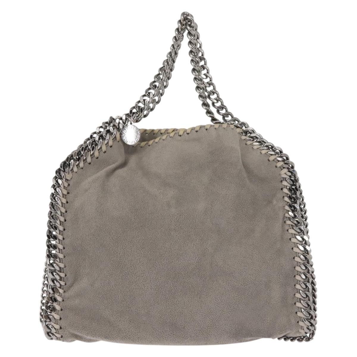 Stella McCartney Falabella Fold Over Faux Suede, Gray, Synthetic, Shoulder Bag