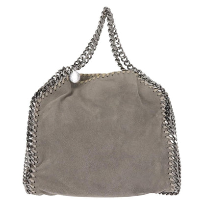 Stella McCartney Falabella Fold Over Faux Suede, Gray, Synthetic, Shoulder Bag