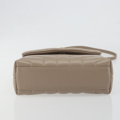 Saint Laurent Loulou Puffer Quilted Leather, Beige, Leather, Shoulder Bag