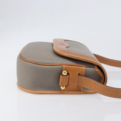 Christian Dior Vintage CD Logo Canvas and leather, Gray, Canvas, Shoulder Bag