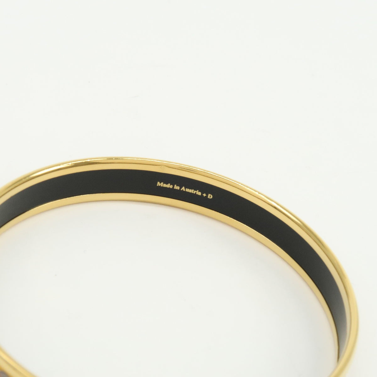 Hermes Bangle Printed Enamel, Yellow, Gold Plated, Bracelet