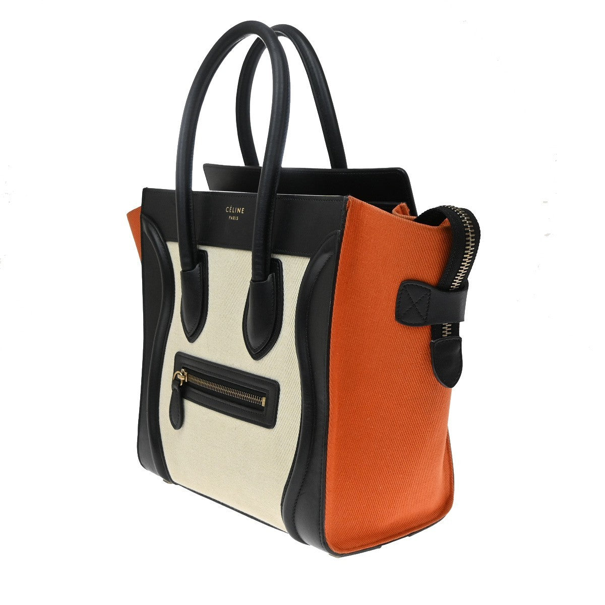 Celine Tricolor Luggage Canvas and Leather, Multicolour, Canvas, Handbag
