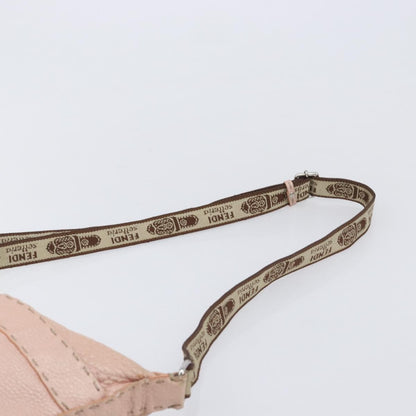 Fendi Vintage Selleria Zip Messenger Leather, Pink, Leather, Handbag