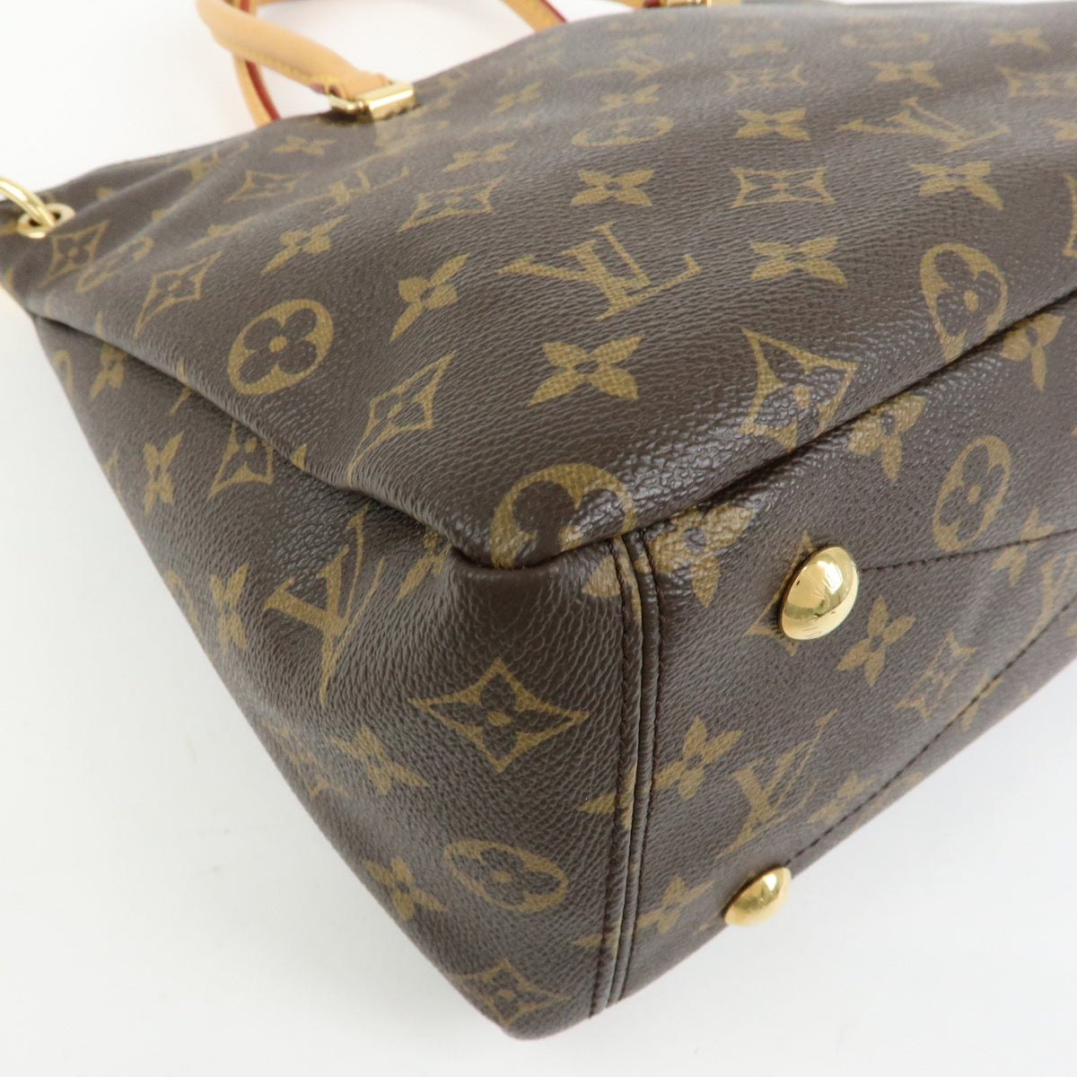 Louis Vuitton Pallas Monogram Canvas with Leather, Brown, Canvas, Tote Bag