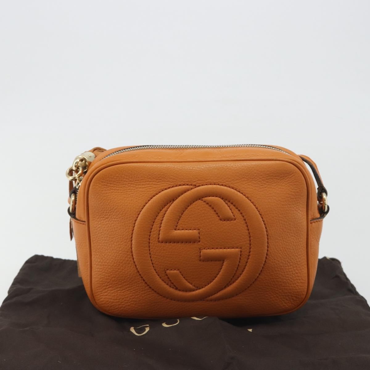 Gucci Soho Disco Leather, Orange, Leather, Shoulder Bag