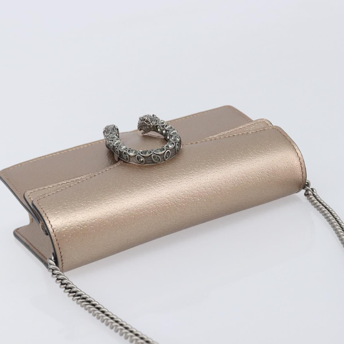 Gucci Dionysus Leather, Gold, Leather, Handbag