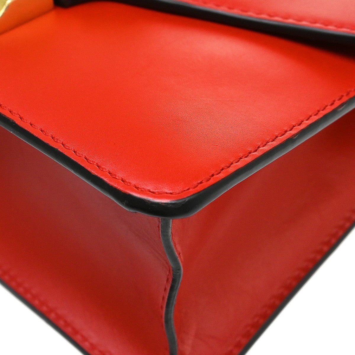 Gucci Sylvie Chain Leather, Red, Leather, Shoulder Bag