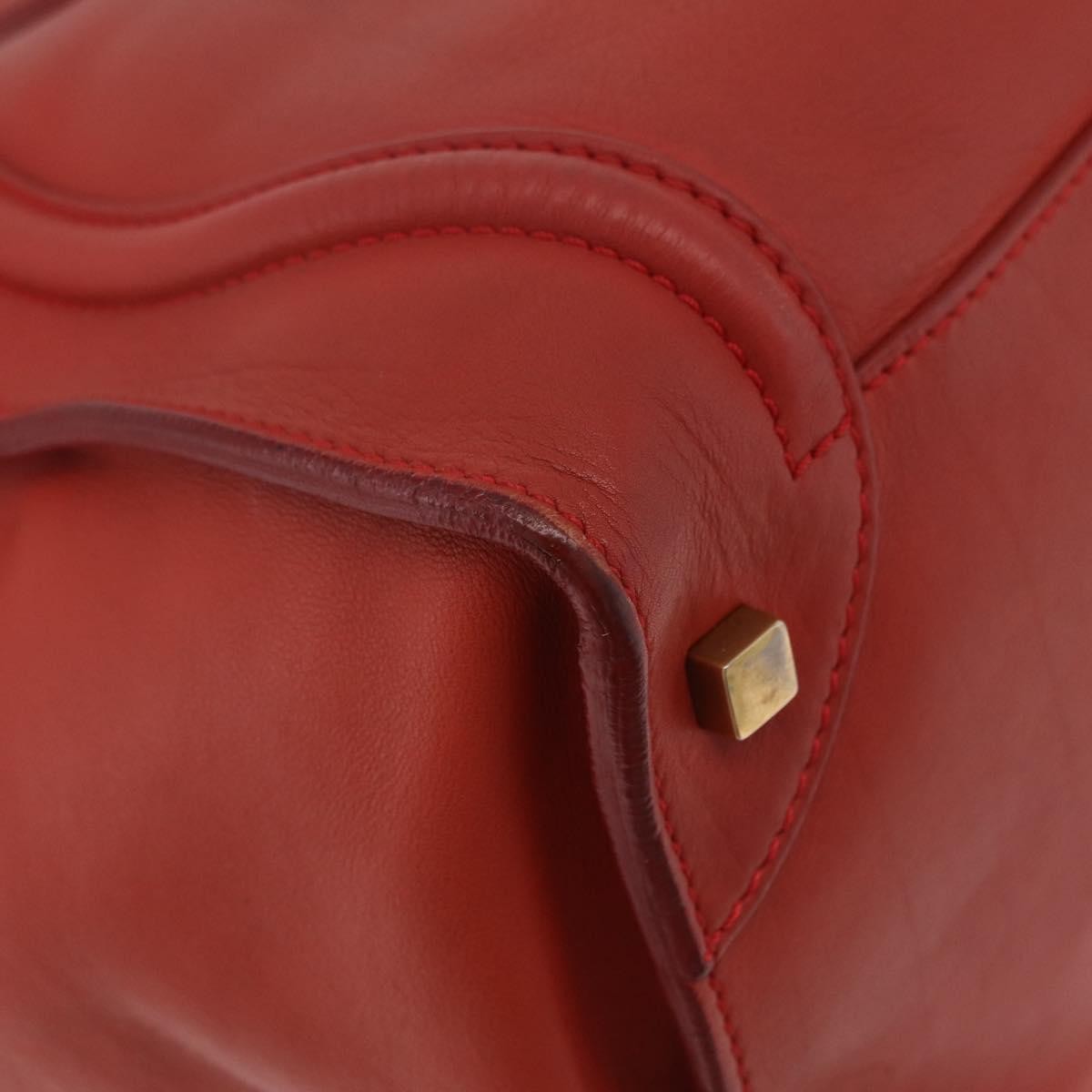 Celine Luggage Suede, Red, Leather, Handbag