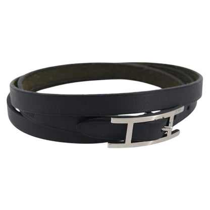 Hermes Hapi 3 Leather with Metal, Black, Leather, Bracelet