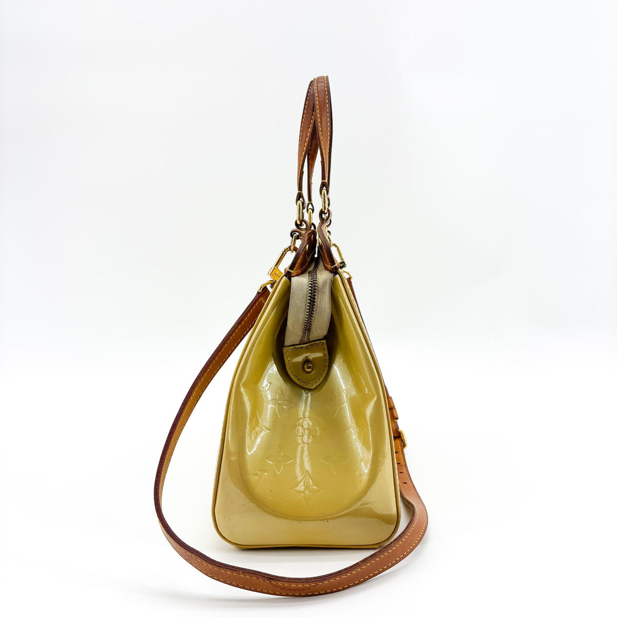Louis Vuitton Brea Monogram Vernis, Brown, Patent Leather, Handbag