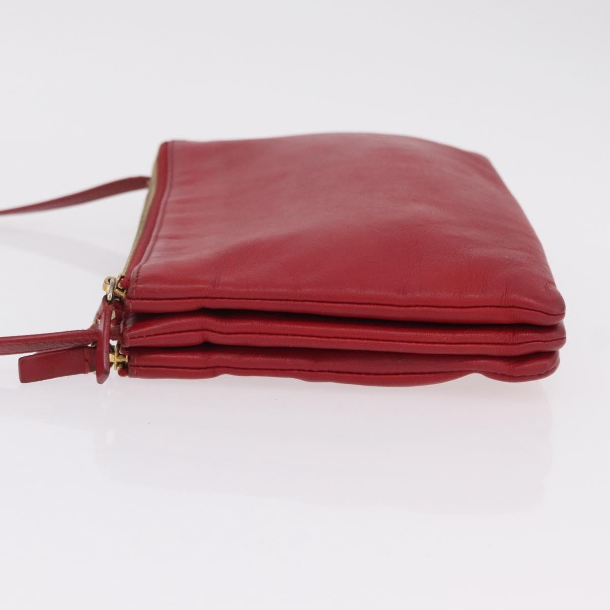 Celine Trio Leather, Red, Leather, Crossbody Bag