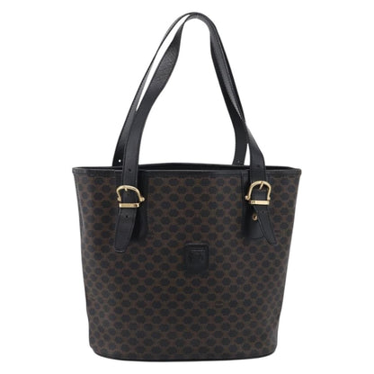 Celine C Macadam Tote PVC leather/ Macadam canvas, Black, Canvas, Shoulder Bag