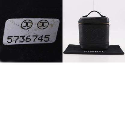 Chanel Vintage Timeless Cosmetic Case Caviar, Black, Leather, Handbag