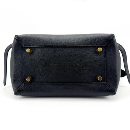 Celine Belt Calfskin, Black, Leather, Handbag