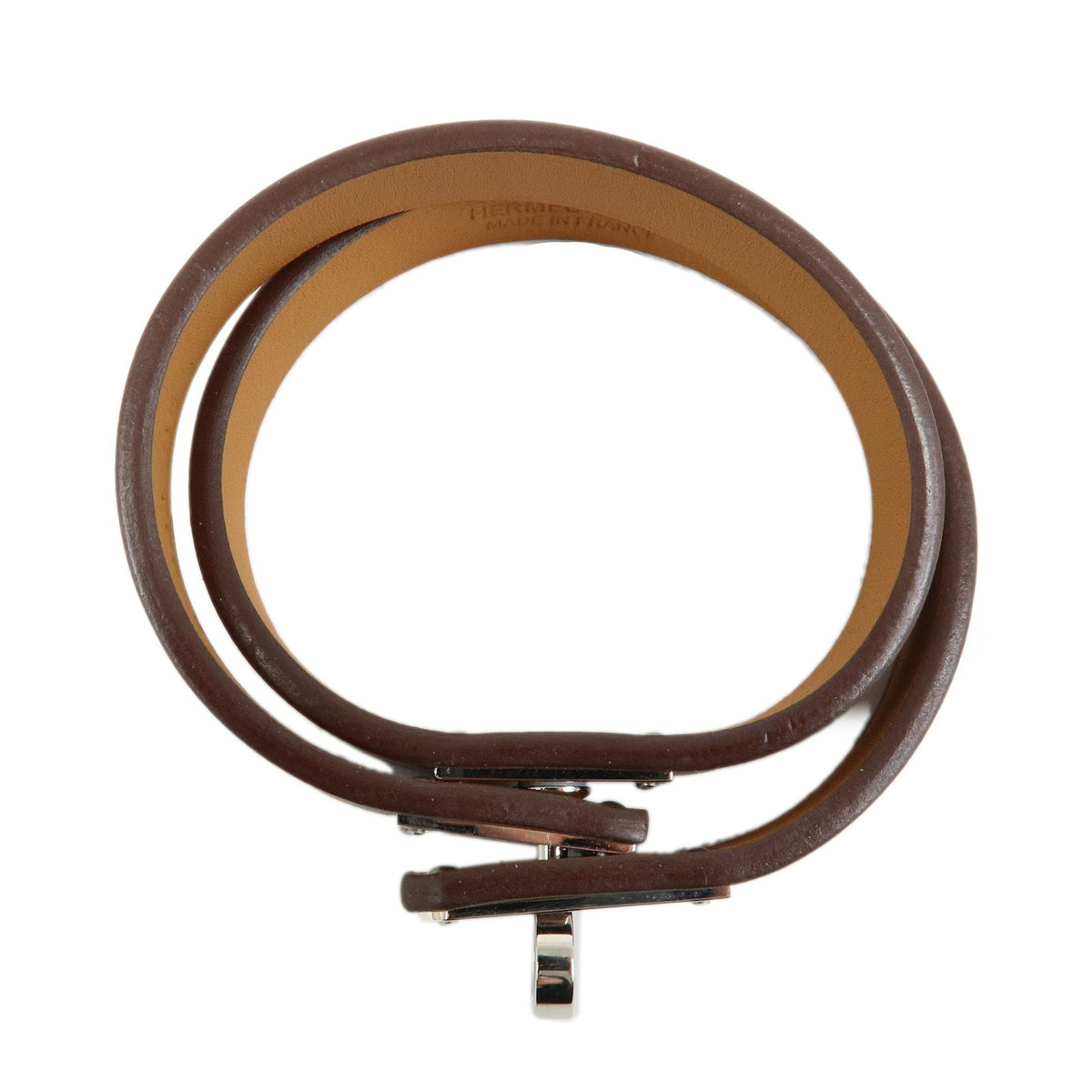 Hermes Kelly Double Tour Leather, Greige, Leather, Bracelet