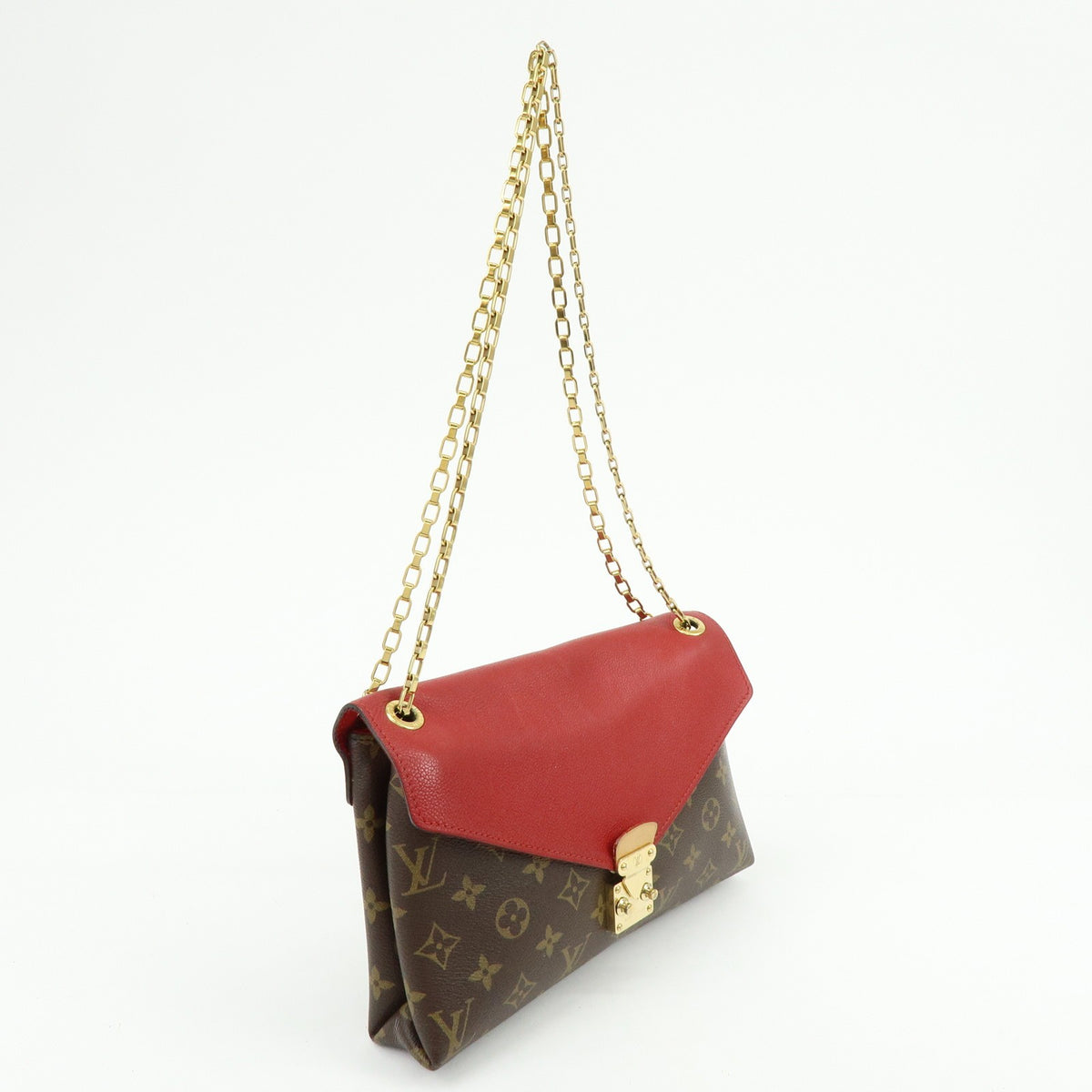 Louis Vuitton Pallas Chain Monogram Canvas and Calfskin, Brown, Canvas, Shoulder Bag