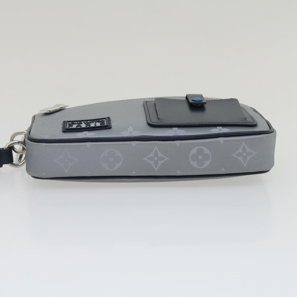 Louis Vuitton Alpha Clutch Limited Edition Monogram Satellite Canvas, Silver, Nylon, Clutch