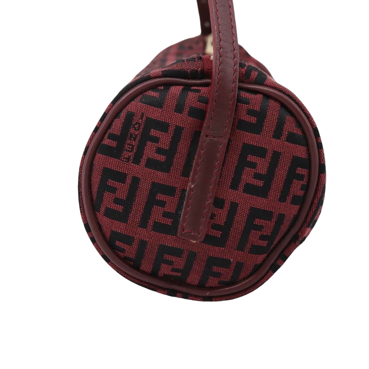 Fendi Vintage FF Zip Zucchino Canvas, Burgundy, Canvas, Shoulder Bag