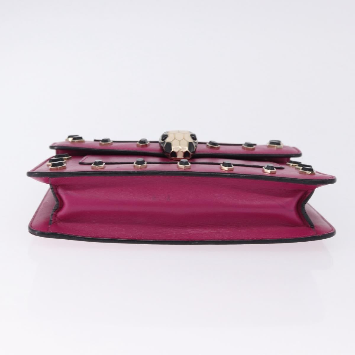 Bvlgari Serpenti Forever Embellished Leather, Pink, Leather, Shoulder Bag