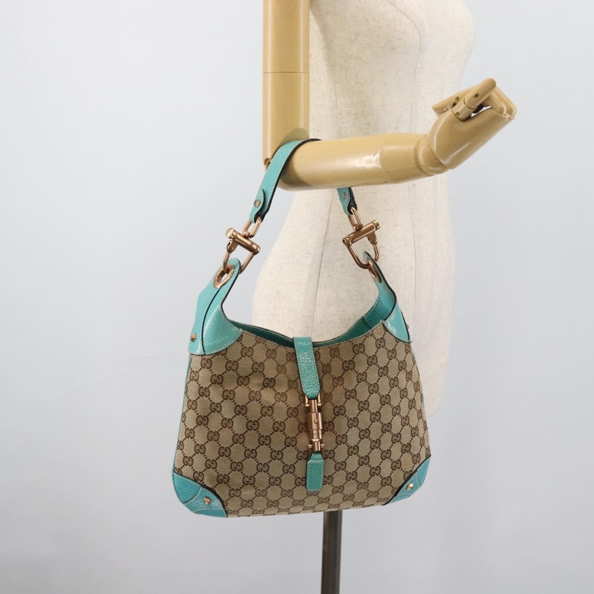 Gucci Jackie Canvas, Brown, Canvas, Handbag