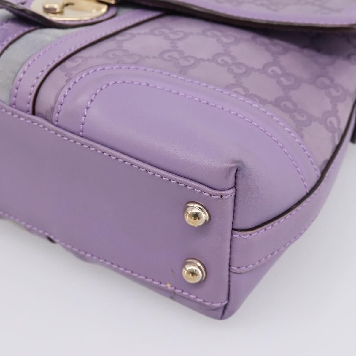 Gucci Web Flap Guccissima, Purple, Leather, Shoulder Bag