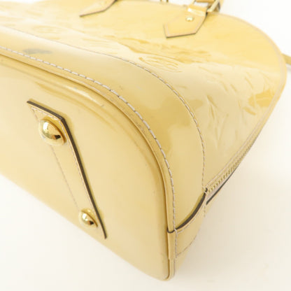 Louis Vuitton Alma Monogram Vernis, Yellow, Patent Leather, Handbag