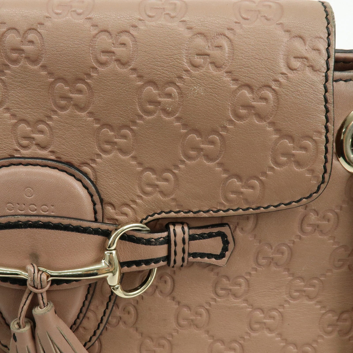 Gucci Emily Chain Flap Guccissima Leather, Pink, Leather, Handbag