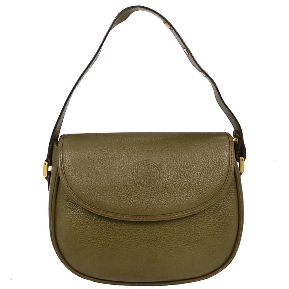 Gucci Vintage Leather, Green, Leather, Handbag