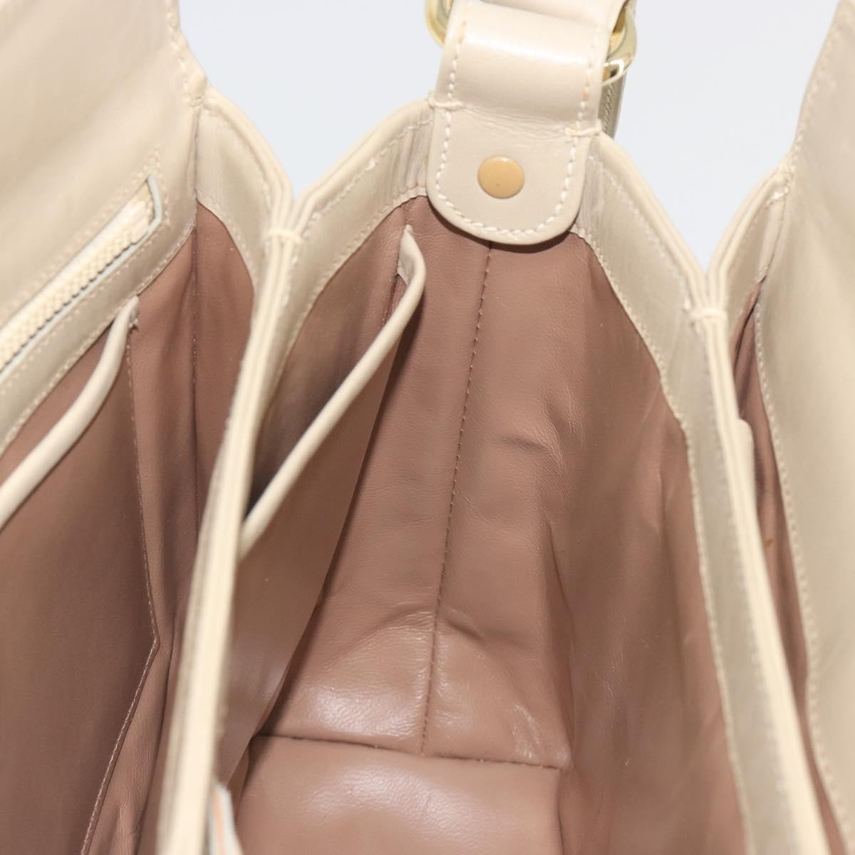 Gucci Vintage Convertible Box Leather, Beige, Leather, Handbag