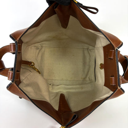 Loewe Hammock Leather, Brown, Leather, Handbag