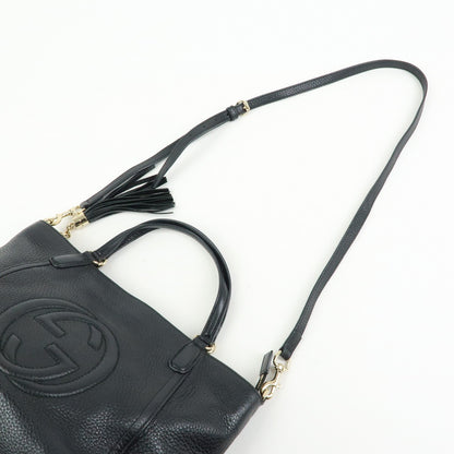 Gucci Soho Convertible Top Handle Leather, Black, Leather, Handbag