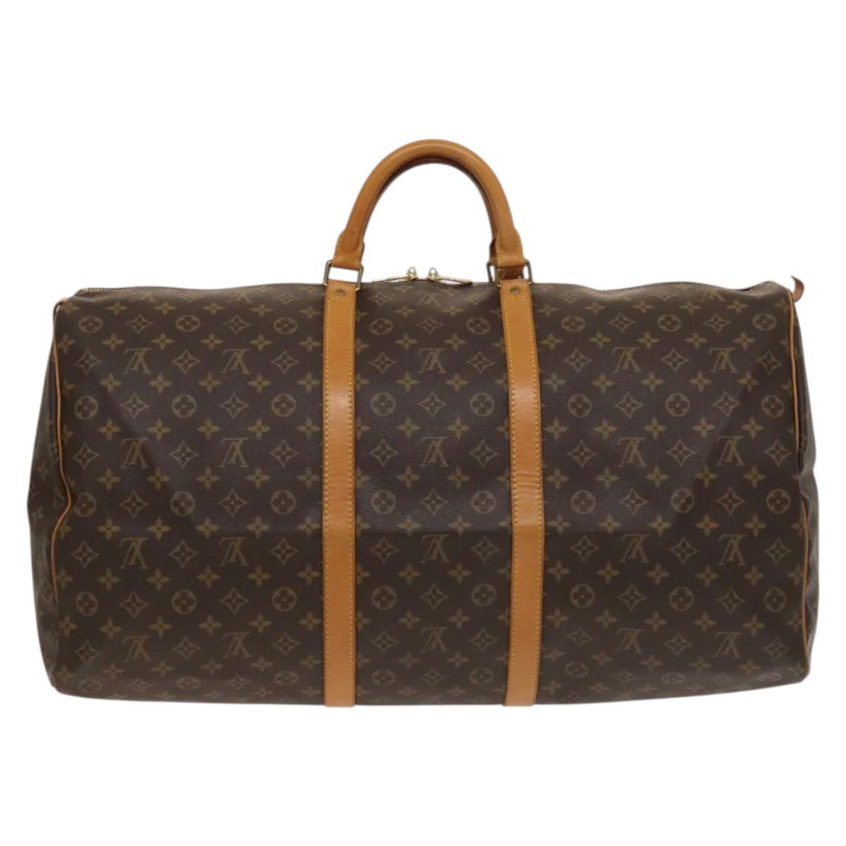 Louis Vuitton Keepall Bandouliere Bag Monogram Canvas, BROWN, CANVAS, Travel bag
