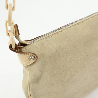 Salvatore Ferragamo Gancini Suede, Beige, Suede, Crossbody Bag