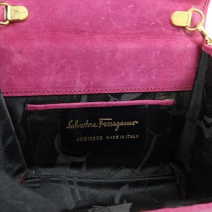 Salvatore Ferragamo Ginny Chain Waist Suede, Purple, Suede, Handbag