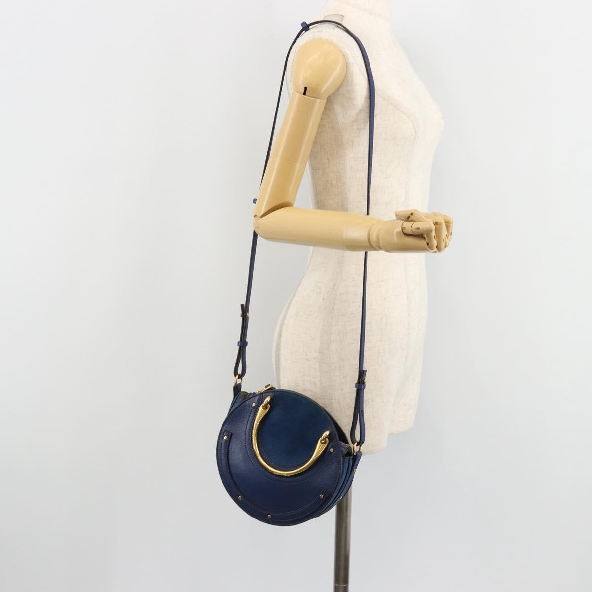 Chloe Pixie Leather and Suede, Blue, Leather, Crossbody Bag