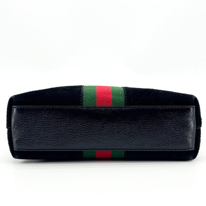 Gucci Ophidia Dome Suede, Black, Velvet, Shoulder Bag