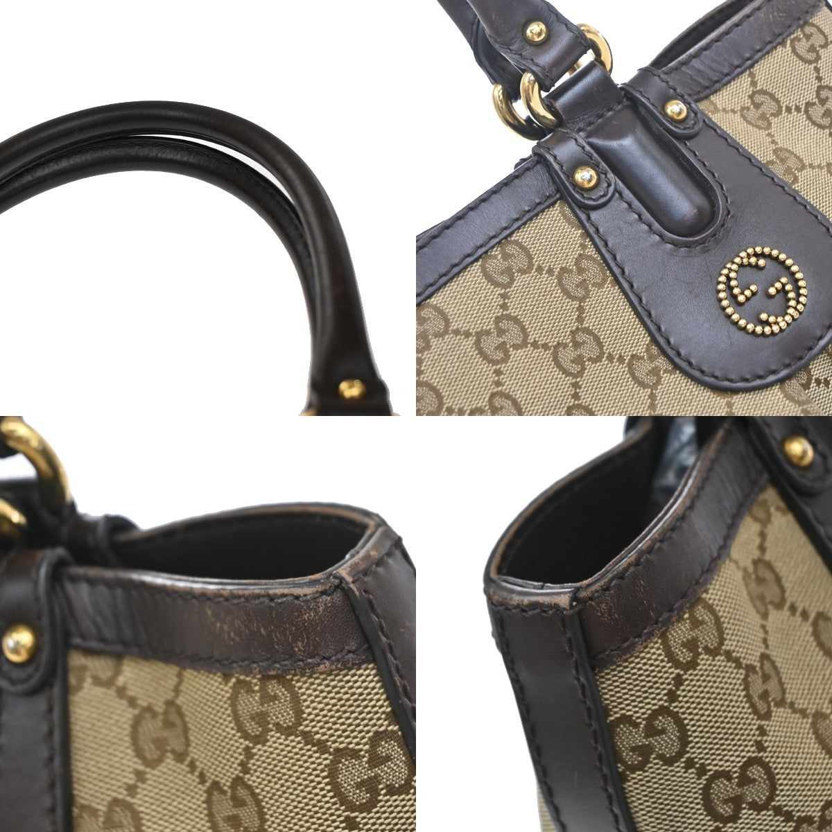 Gucci Scarlett GG Canvas with Leather, Brown, Canvas, Tote Bag