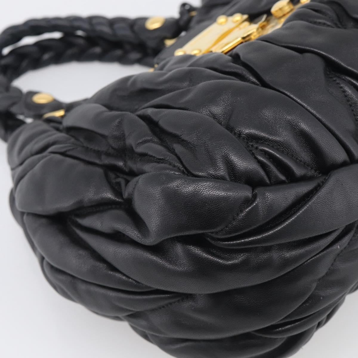 Miu Miu Coffer Convertible Satchel Matelasse Leather, Black, Leather, Handbag