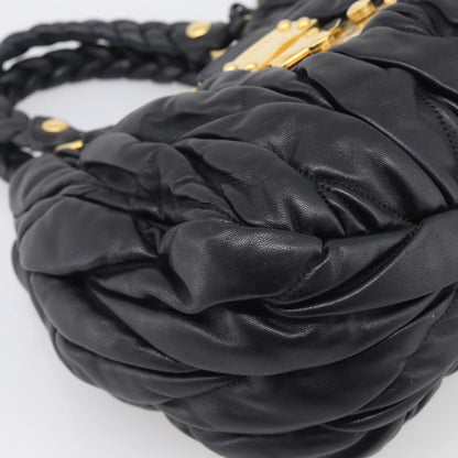 Miu Miu Coffer Convertible Satchel Matelasse Leather, Black, Leather, Handbag