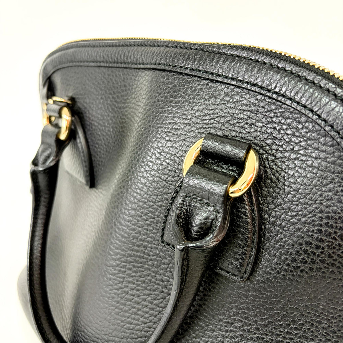 Gucci Dome Bowler GG Suede, Black, Leather, Handbag