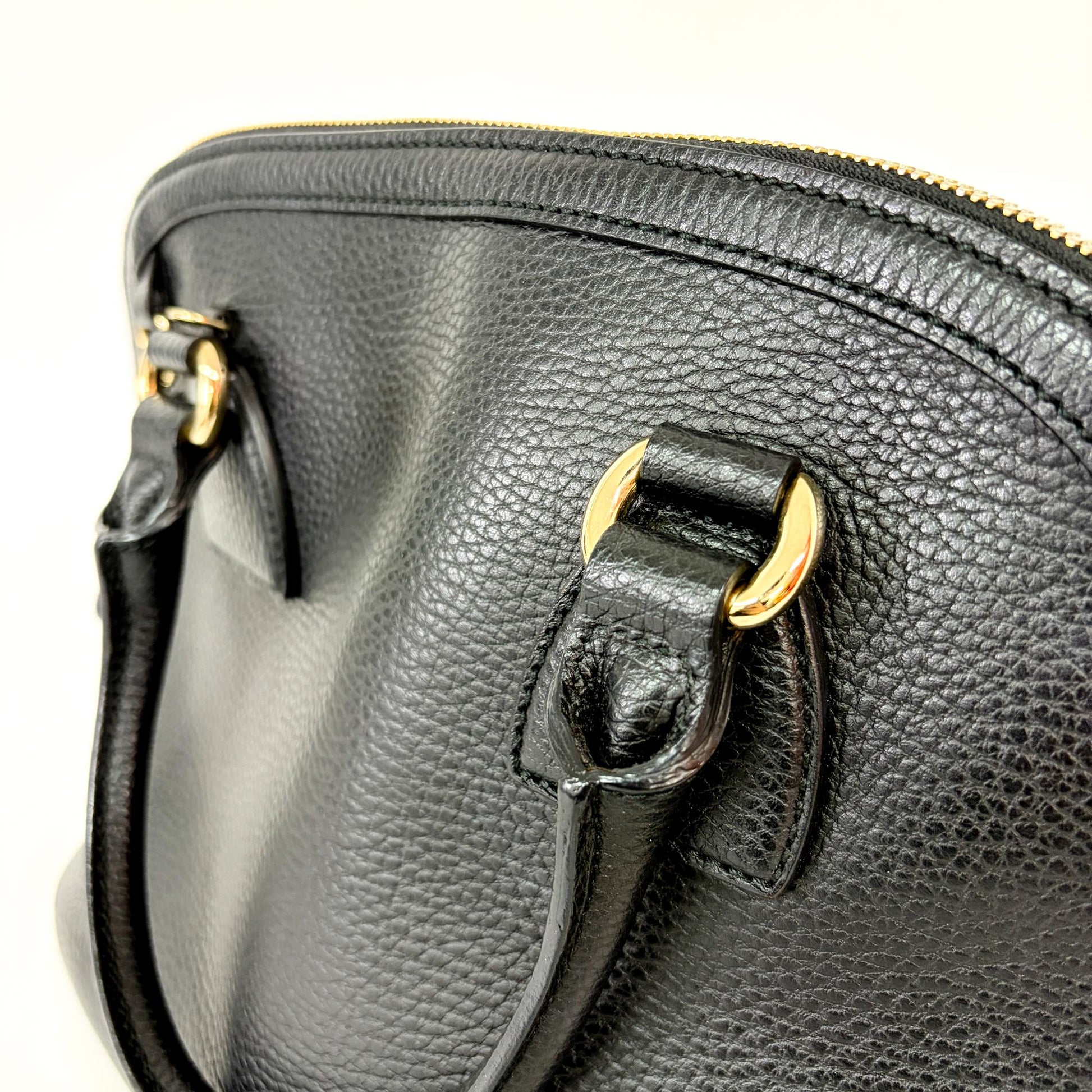 Gucci Dome Bowler GG Suede, Black, Leather, Handbag