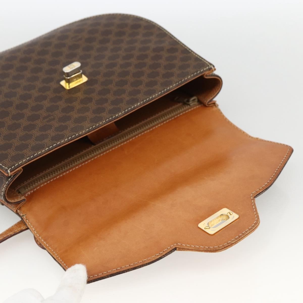 Celine Vintage Macadam Canvas and Leather, Brown, Canvas, Handbag
