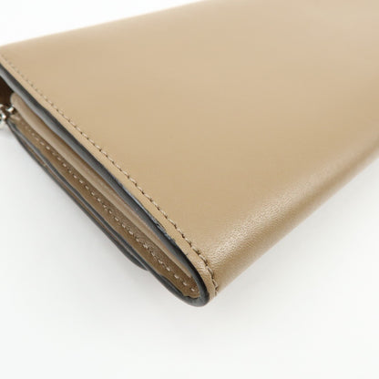 Fendi Continental Wallet on Chain Studded Leather, Beige, Leather, Crossbody Bag
