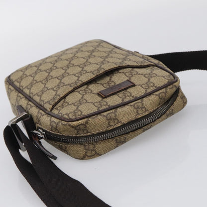 Gucci Vintage Front Pocket Flat Messenger GG Canvas and Leather, Beige, Canvas, Shoulder Bag